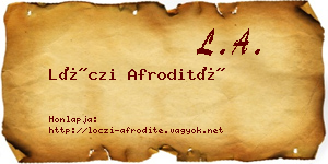 Lóczi Afrodité névjegykártya